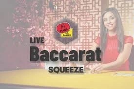 Baccarat Squeeze by Evolution, showcased at wolfycasino-be.com – game logo